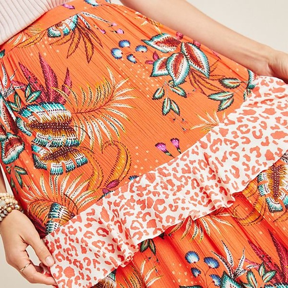 NWT Farm Rio Amabella Tiered Maxi Skirt Anthro - Picture 4 of 4